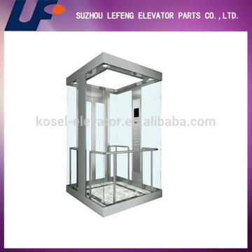 Observation elevator with panoramic glass, small glass elevator lift